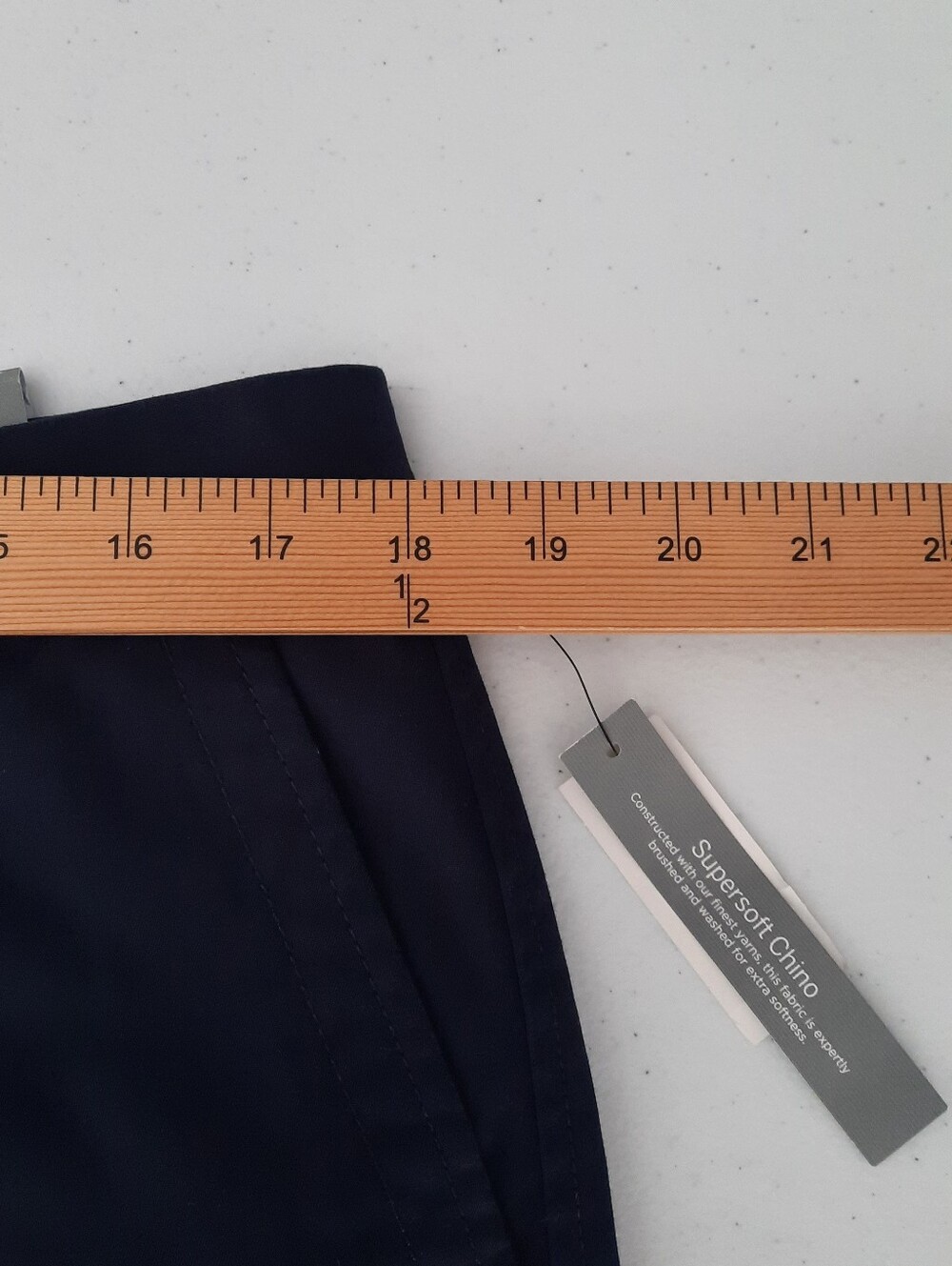Talbots Solid Navy Blue Stretch Cotton Mid Rise Girlfriend Chino Pants size 12 - Picture 9 of 14